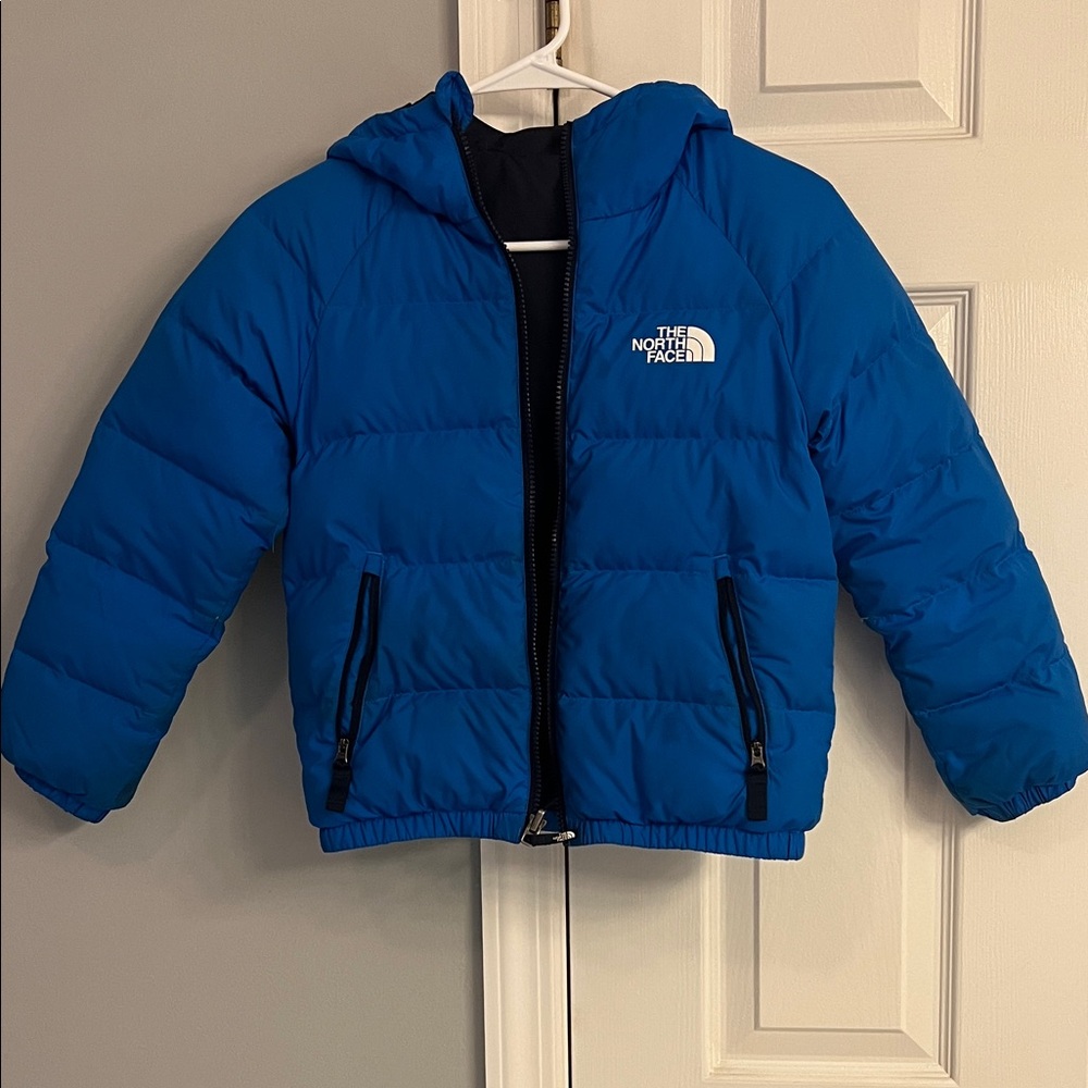 The North Face Electric Blue Hooded Puffer Coat